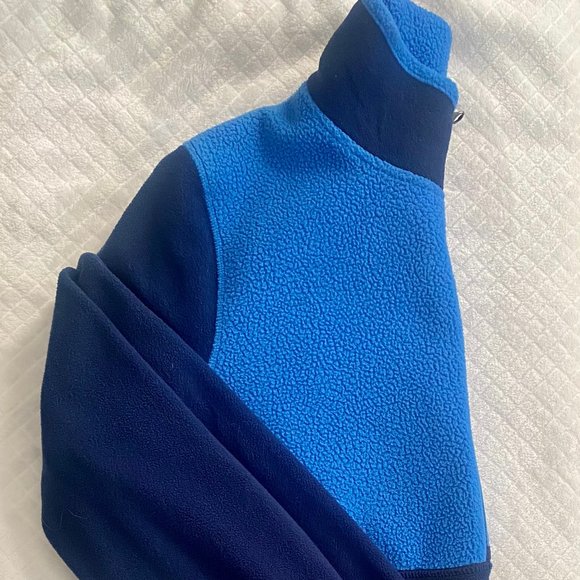 L.L. Bean Two Tone Blue Polartec Fleece Half Zip Fullover - Picture 3 of 7
